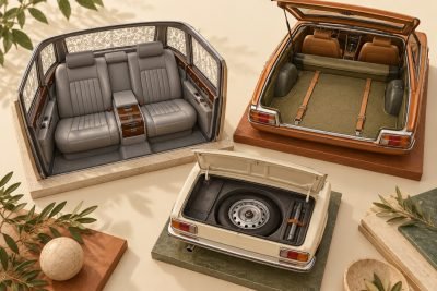 Conceptual illustration: Japanese model cars for three different interior interests