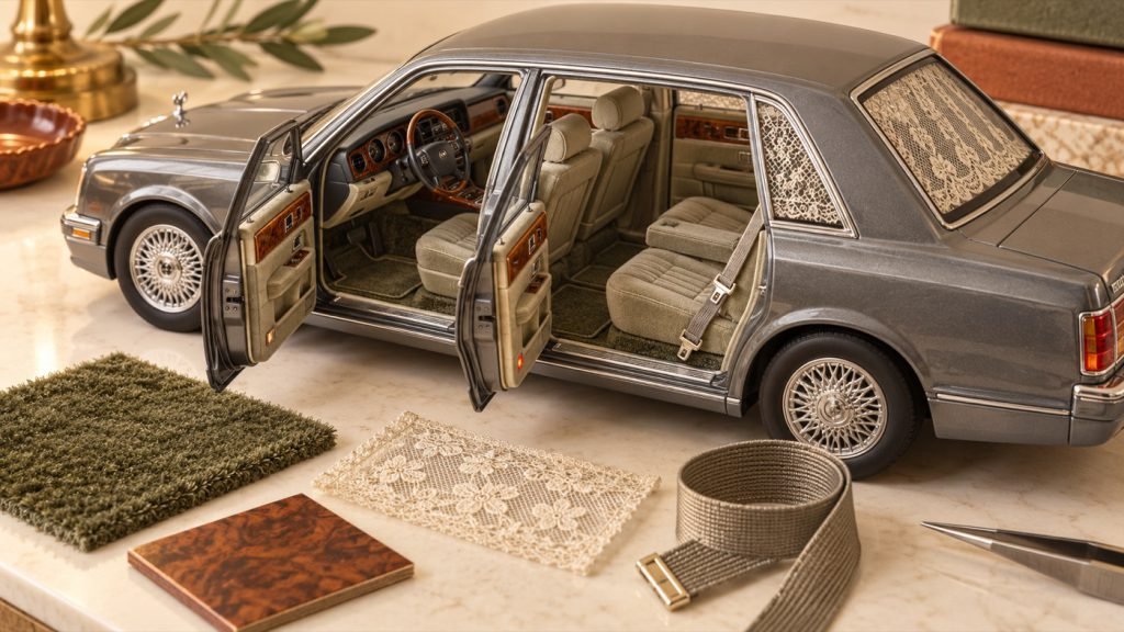 Conceptual illustration: Leather-look, fabric and flocking: read miniature interior claims carefully