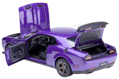 2023 Dodge Challenger SRT Super Stock Plum Crazy Purple 1/18 Model Car by Autoart