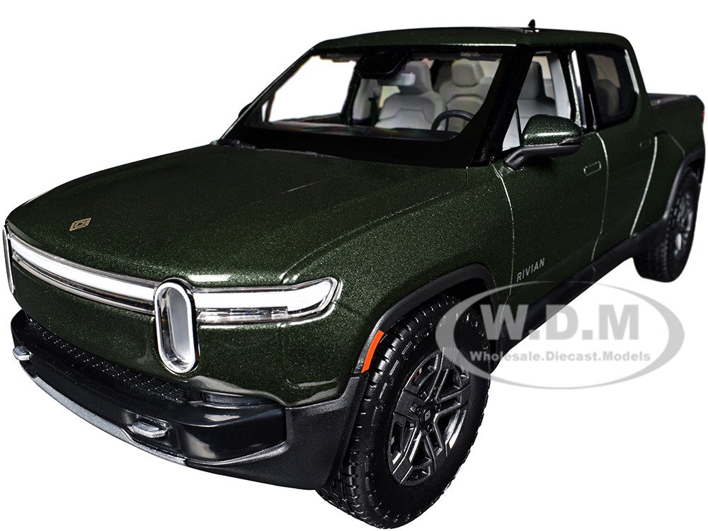 Rivian R1T Pickup Truck Dark Green Metallic with Sunroof "Special Edition" Series 1/18 Diecast Model Car by Maisto