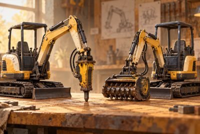 Conceptual illustration: CAT 308 CR vs 309 CR: verify the fourth tool