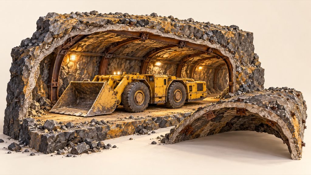 Conceptual illustration: Plan clearance for an underground-model tunnel
