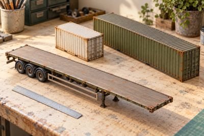 Conceptual illustration: Will a 20-foot container fit a 40-foot diecast trailer?