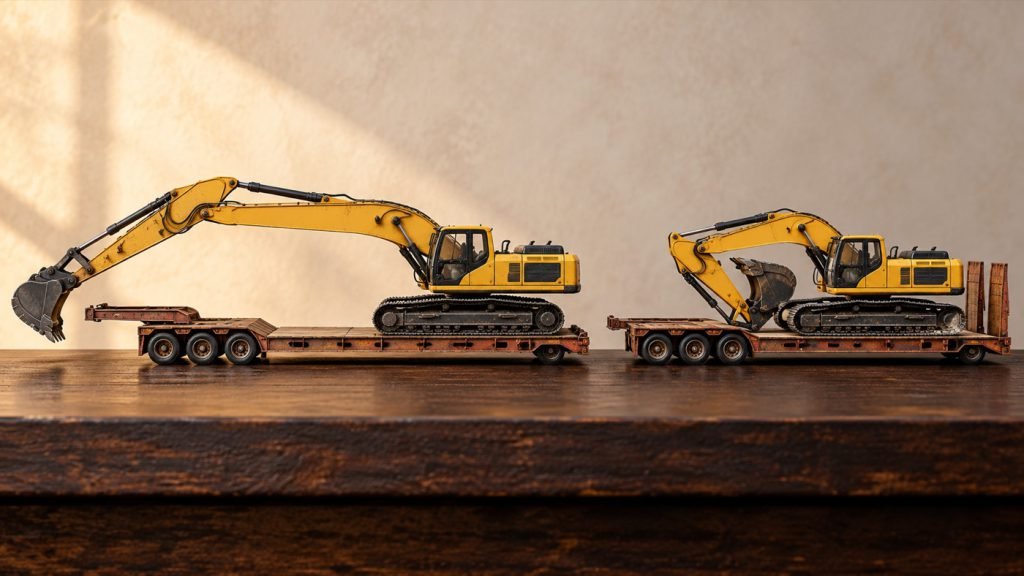 Conceptual illustration: CAT 320F L vs Next Generation 320: a fold-and-figure decision