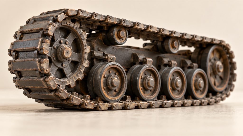Conceptual illustration: Rolling tracks do not mean working rollers on a diecast model