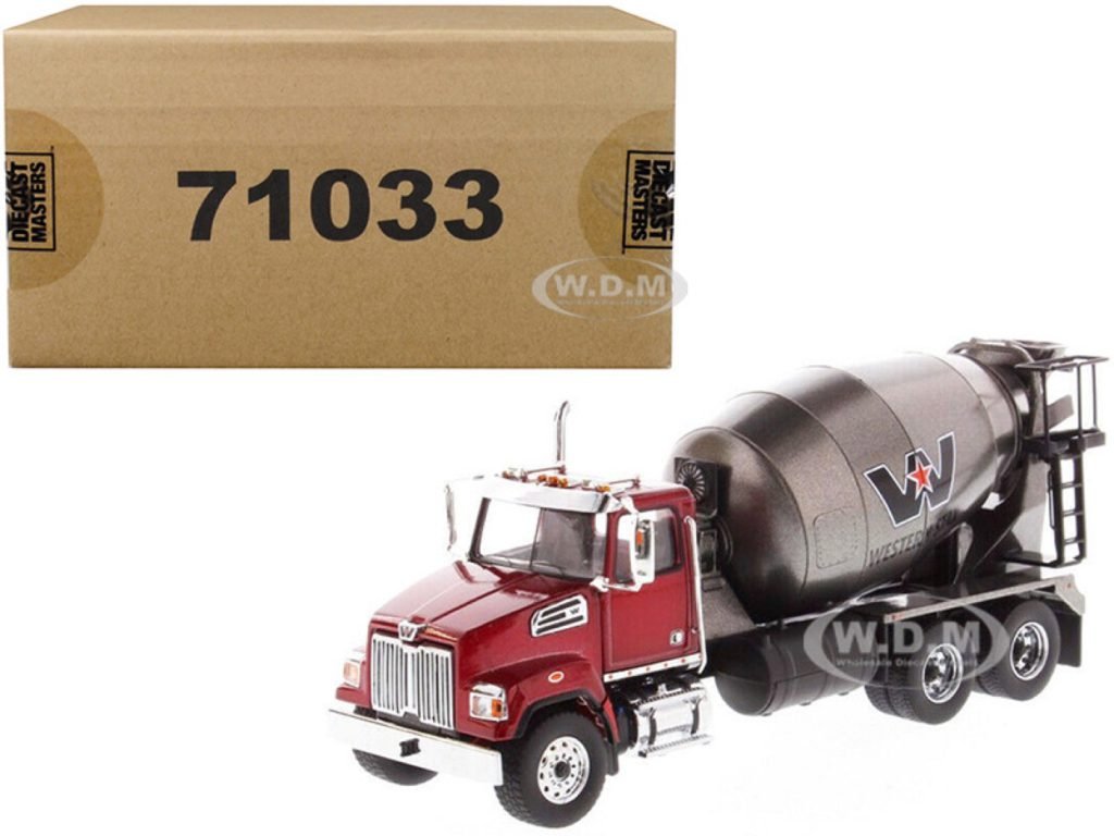 Diecast Masters 71033 Western Star 4700 SF mixer review: a shorter red truck with a plastic drum