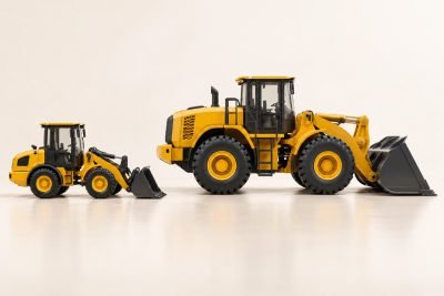 Conceptual illustration: CAT 906 Electric vs 966 GC: compact tool carrier or larger occupied loader?