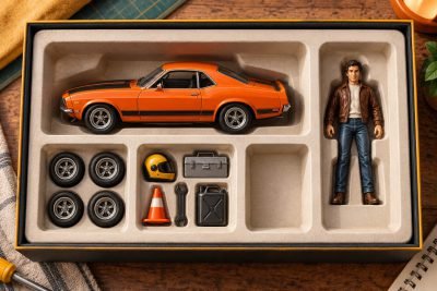 Editorial illustration: How to verify figures and accessories in a movie-car listing