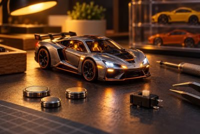 Editorial illustration: Light-up diecast cars: what to verify before buying