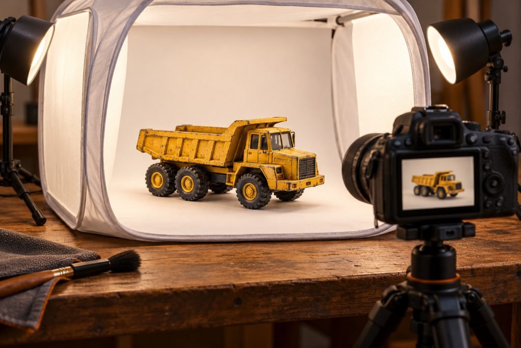 Editorial illustration: How to photograph a diecast model for a useful condition record