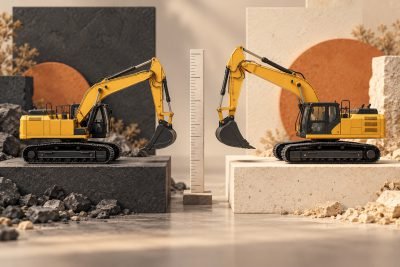 Editorial illustration: CAT 330 85585 vs CAT 336 85586: which Next Generation model?